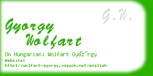 gyorgy wolfart business card